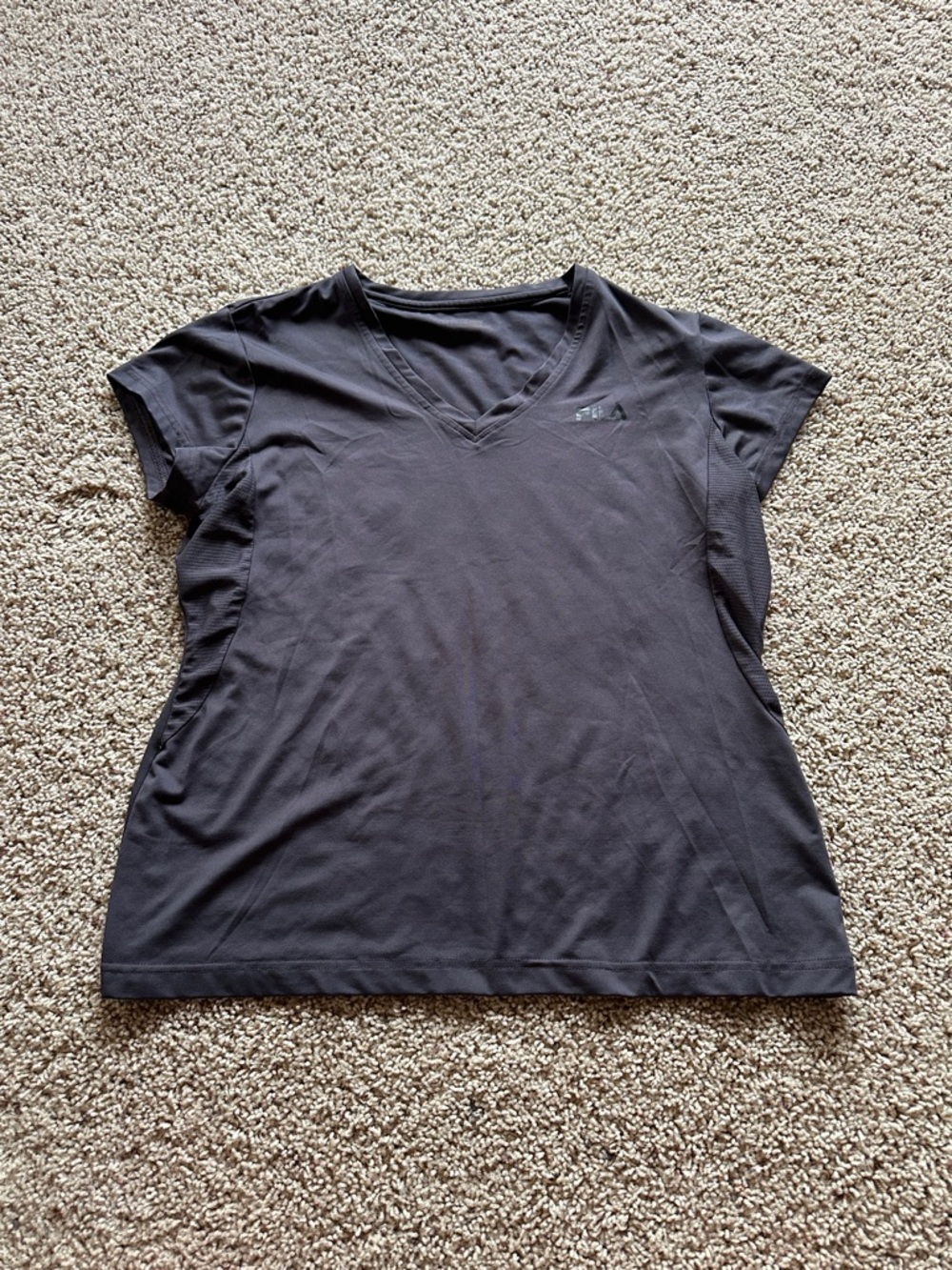 Fila Women's Black V-Neck Short Sleeve Tee